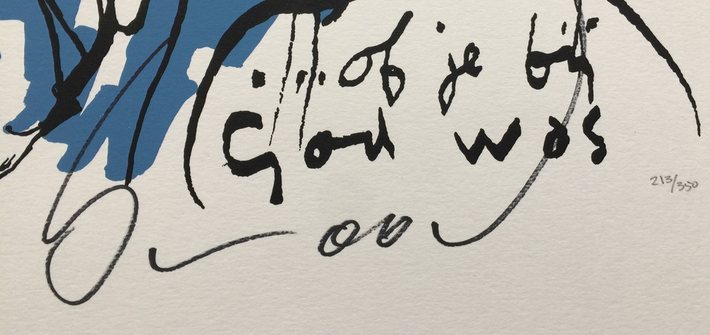 Herman Brood - Originele hand gesigneerde zeefdruk - Of je bij God was kopen? Bied vanaf 1!