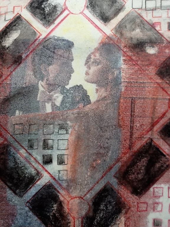 Anina Margiono,gemengde techniek krijt en collage, Unica, gesigneerd kopen? Bied vanaf 1!