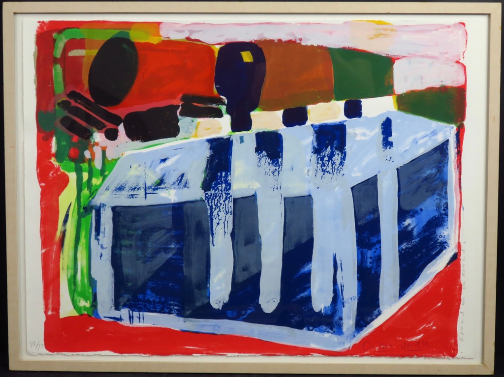 Cees Dolk: Zeefdruk, Roerend en Onroerend 2 -Ingelijst verkocht voor € 45!