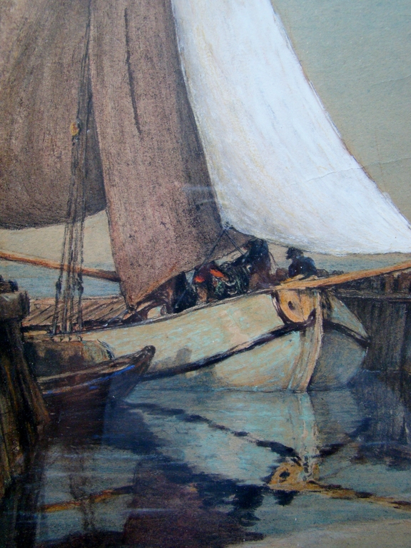 Gijsbert Brand Hooijer (1848-1934) - Botter aan de Zuiderzee - gemengde techniek kopen? Bied vanaf 95!