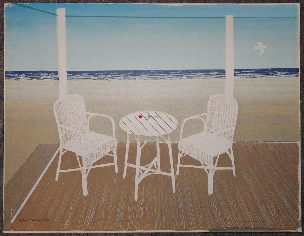 Jurjen Fontein: Zeefdruk, Strandtafereel, 1978, Gesigneerd kopen? Bied vanaf 55!