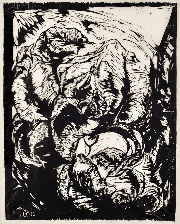 Aart van Dobbenburgh: Houtsnede op Japans papier - zonder titel - 1923 verkocht voor € 50!