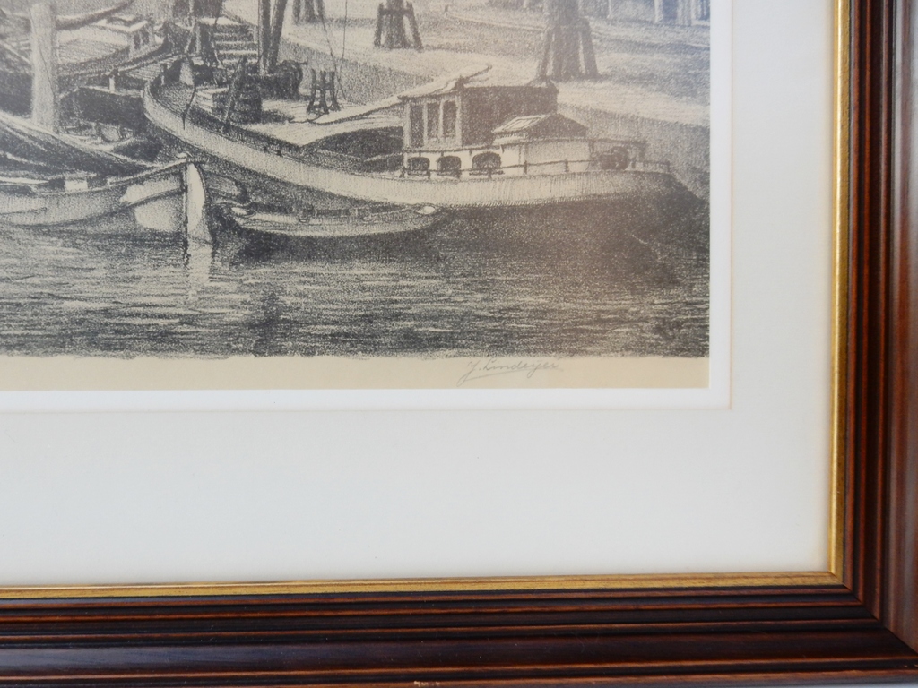 Lithografie Kolk - Rotterdam - ca. 1920 kopen? Bied vanaf 95!