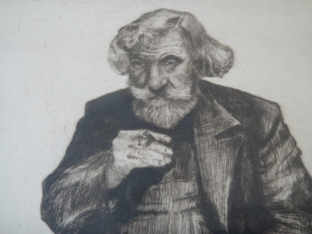 Engelse school (?), ets, portret van rokende man kopen? Bied vanaf 1!