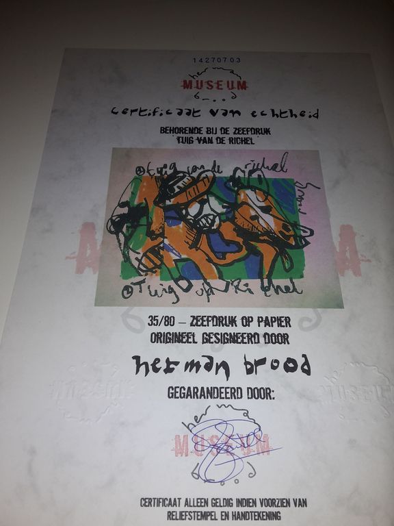Herman Brood - Tuig van de richel - gesigneerde zeefdruk - HBM certificaat kopen? Bied vanaf 149!