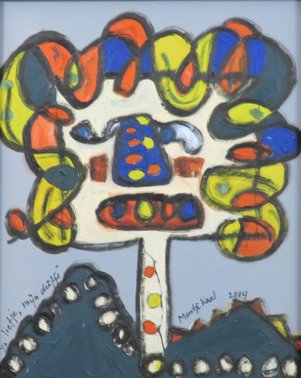 Meertje Kaal: Acryl op paneel, Mijn liefje, mijn duifje - Ingelijst kopen? Bied vanaf 1!