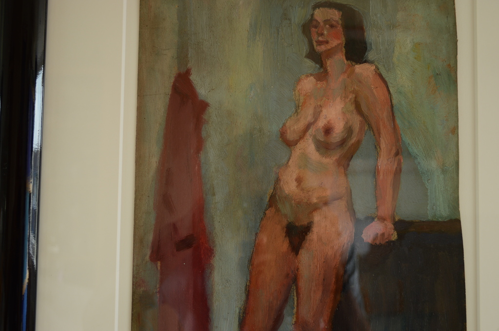 Evert Pieters (1856-1932) staand naakt,olie/board 27 x 41 ca.1920 signatuur l.o kopen? Bied vanaf 350!