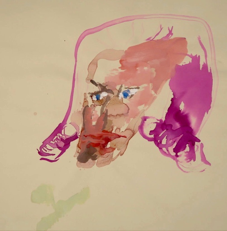 Berend Hoekstra: Aquarel, Hoofd verkocht voor € 100!