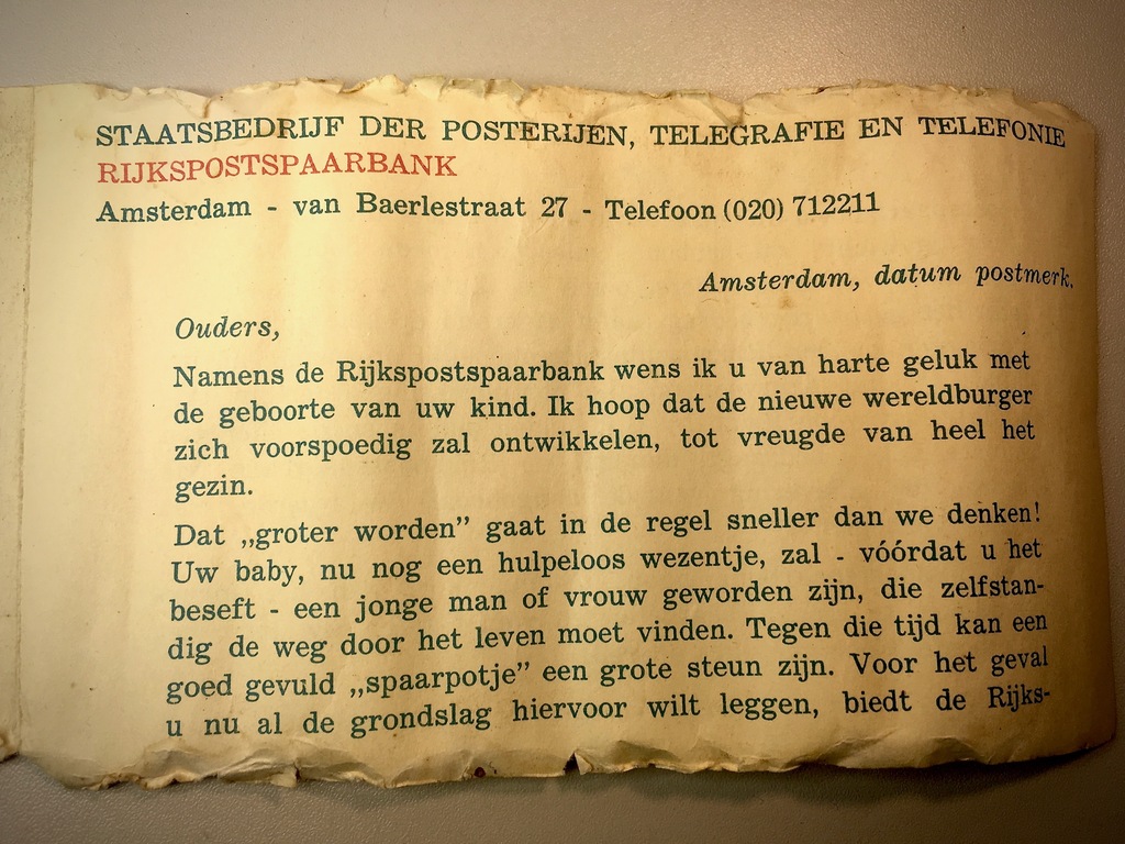 Rijkspostspaarbank - twee reclamezuil spaarpotten met grafiek kopen? Bied vanaf 9!