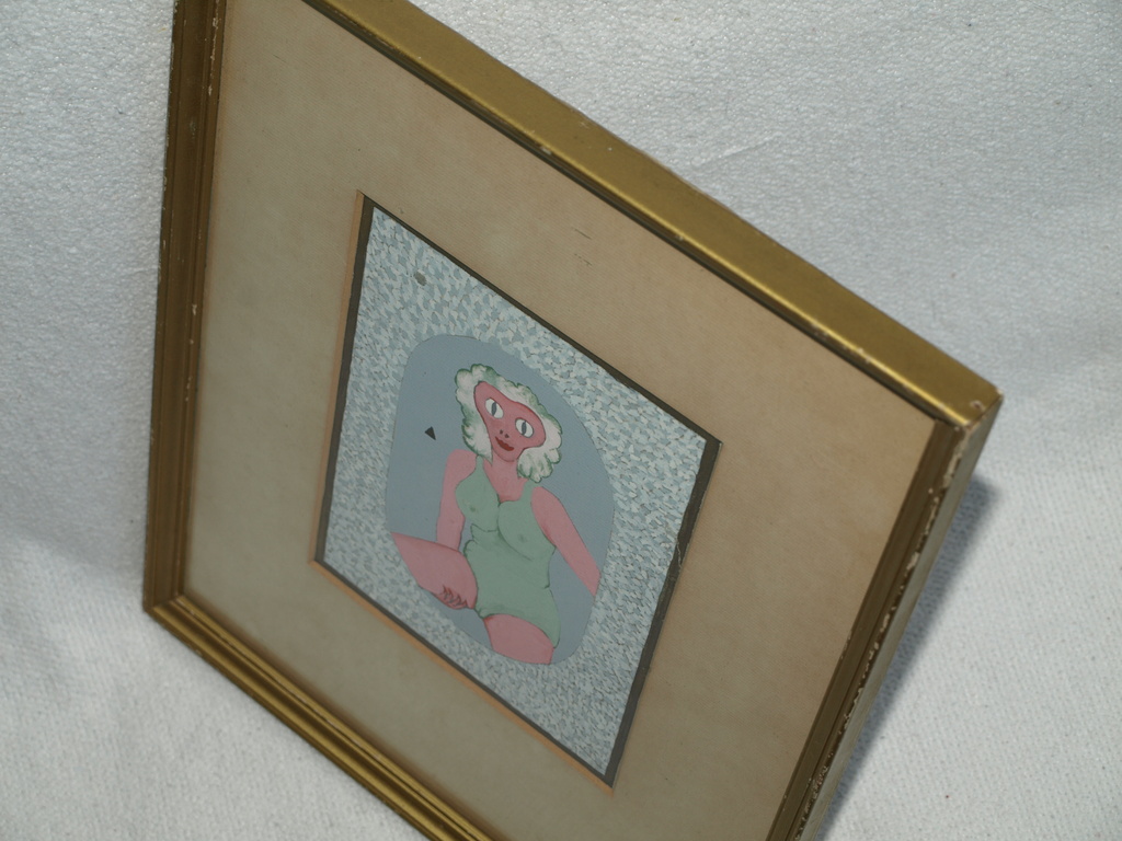 Anton Ruytenbeek  – Gouache – Vrouw in badpak – Gesigneerd & ingelijst – 1973 kopen? Bied vanaf 1!
