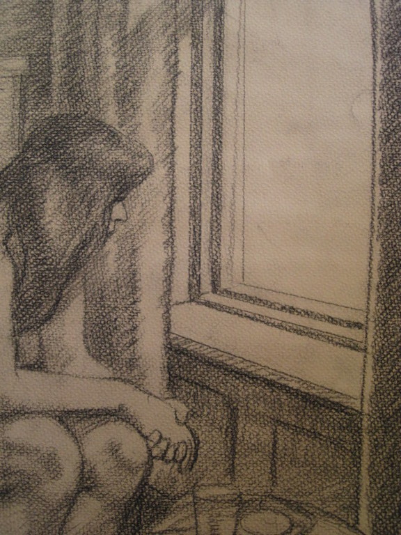 Interessante grote houtskooltekening "in het boudoir" gesigneerd Philip 85 kopen? Bied vanaf 1!