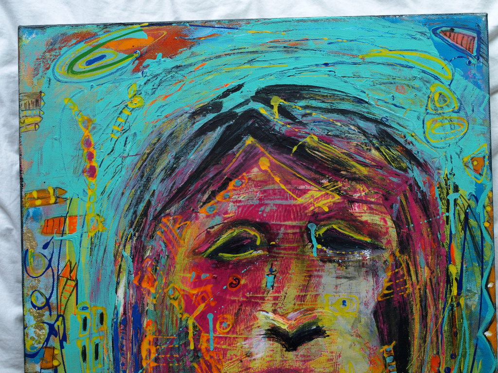 Lidia Verschoor : Gemengde techniek op doek  - Johan Cruijff - 2007 kopen? Bied vanaf 1!