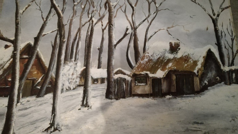Onbekend kunstenaar, Olieverf op doek, Winterlandschap kopen? Bied vanaf 1!