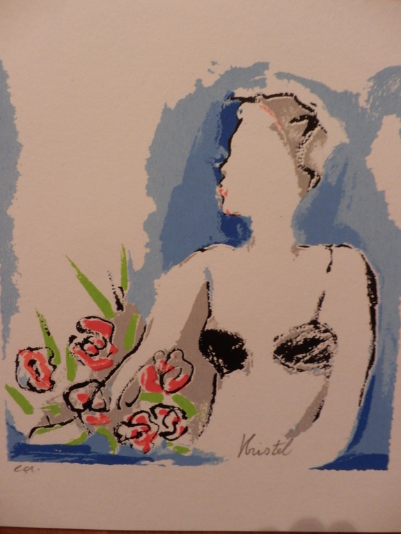 SYLVIA KRISTEL Zeefdruk  ,,MES ROSES,,    kopen? Bied vanaf 25!