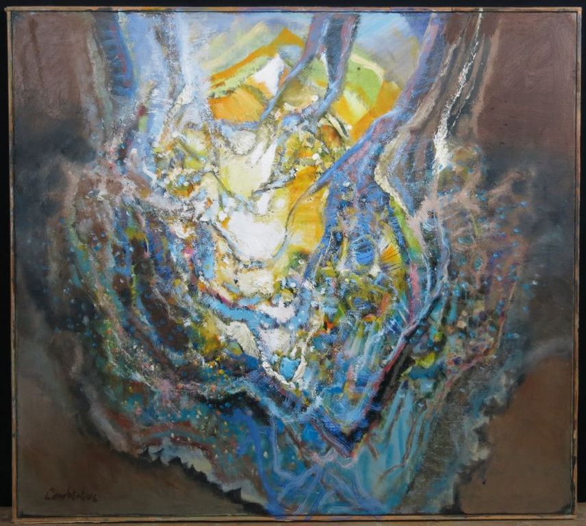 Lambertus de Jong: Olieverf op doek, Zonder titel - Ingelijst (groot) verkocht voor € 240!