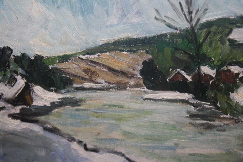 FRANS RUWEL 1912-1987 - HUIZEN IN DE WINTER kopen? Bied vanaf 95!