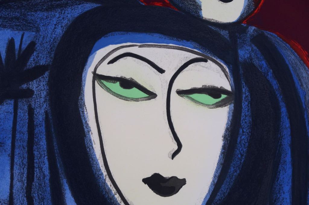 Corneille: Lithografie, Femme et chat - Ingelijst (Groot) kopen? Bied vanaf 200!