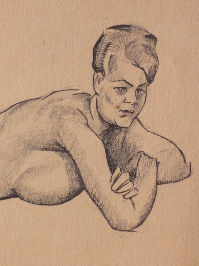 Herman Bieling, Liggende naakte vrouw, Tekening 1919 kopen? Bied vanaf 1!