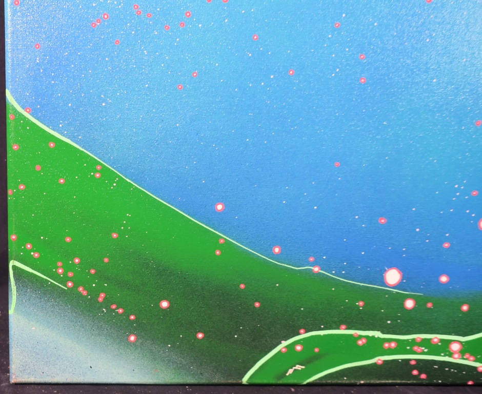 KOOR: Spray paint op doek, Waterworlds III (groot) kopen? Bied vanaf 400!