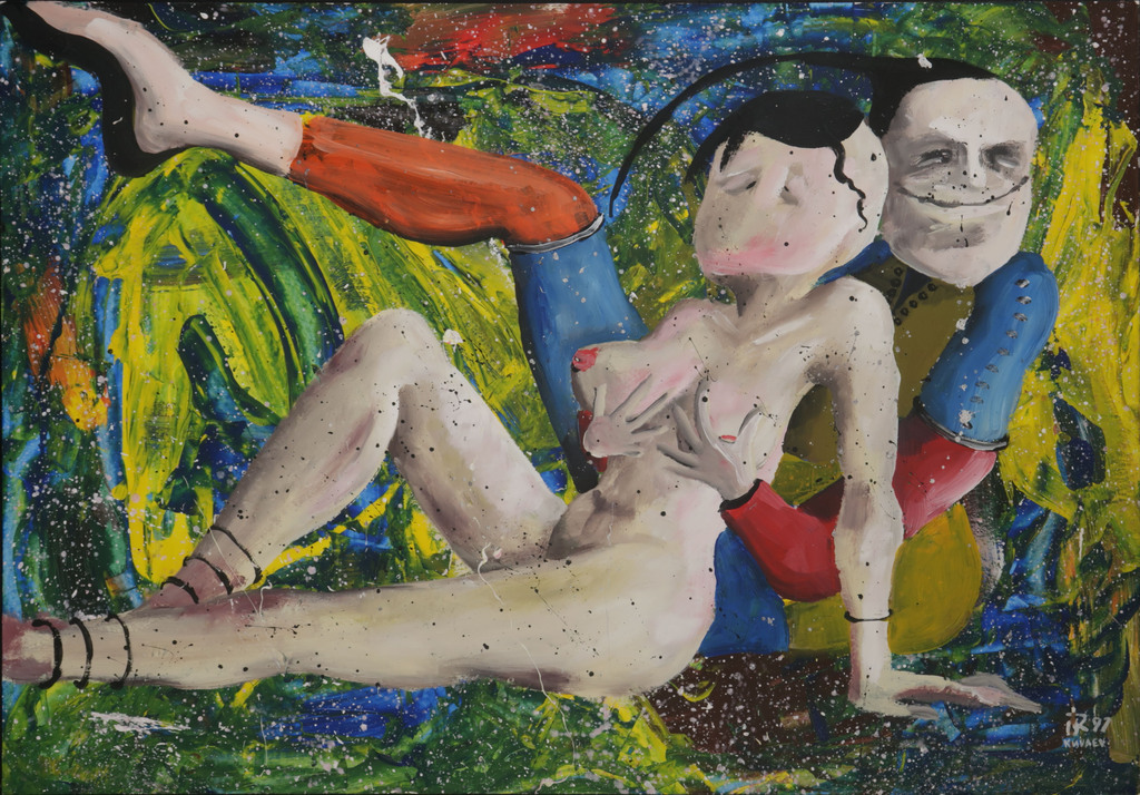 Oleg Kuvaev: Acryl op board, Z.T. (groot) verkocht voor € 70!