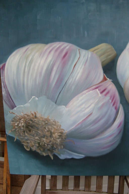 Knoflook, olieverf op linnen, 120x120, prachtig werk, uniek onderwerp. kopen? Bied vanaf 250!