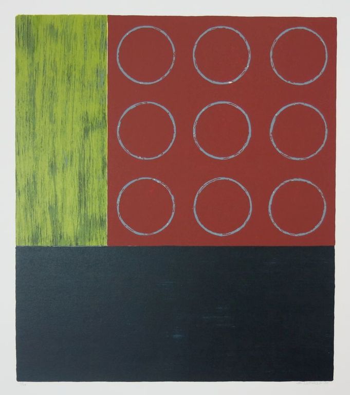 Bert Loerakker: Zeefdruk, Compositie met cirkels verkocht voor € 51!