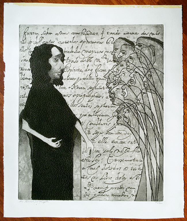Laatste keer: Harry van Kruiningen - De Banvloek van Spinoza, ets met reliëfdruk kopen? Bied vanaf 60!
