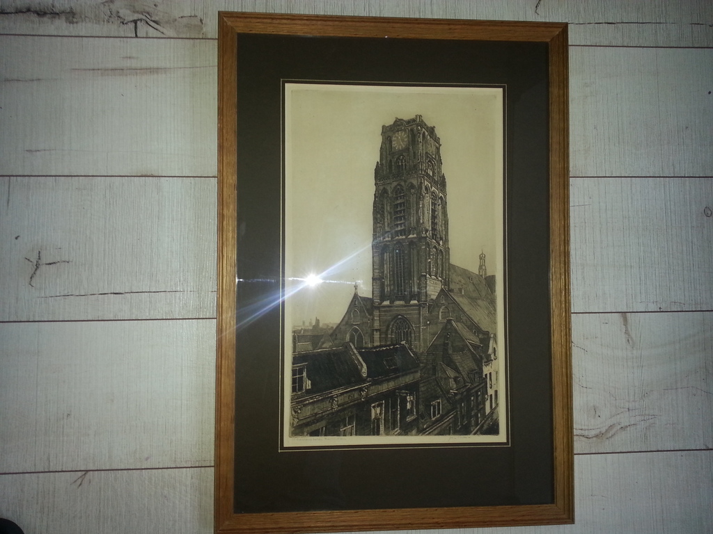 Jan Sirks - Laurenstoren Rotterdam, ets, hand gesigneerd en getiteld kopen? Bied vanaf 55!