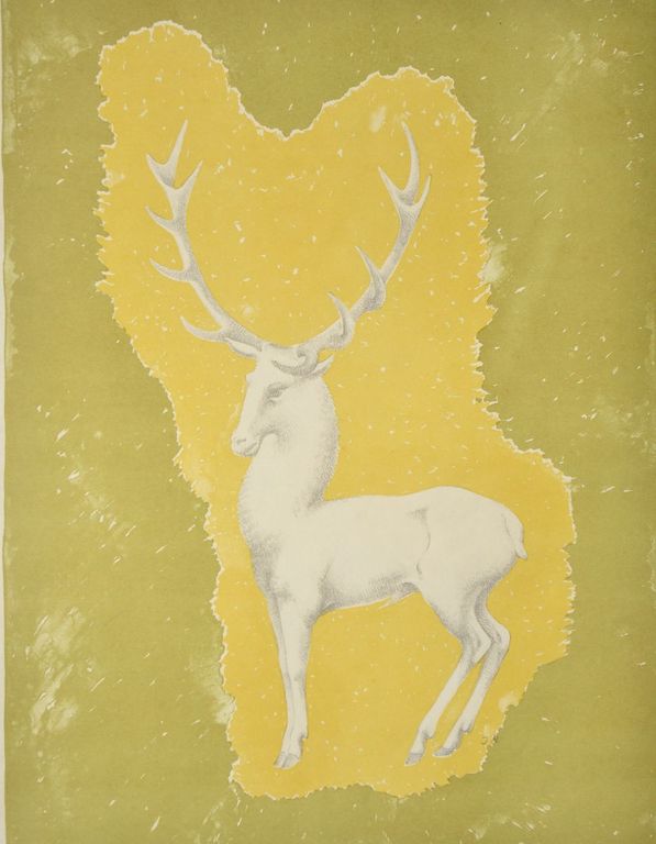 John Raedecker: Litho (hand gesigneerd). Hert kopen? Bied vanaf 1!
