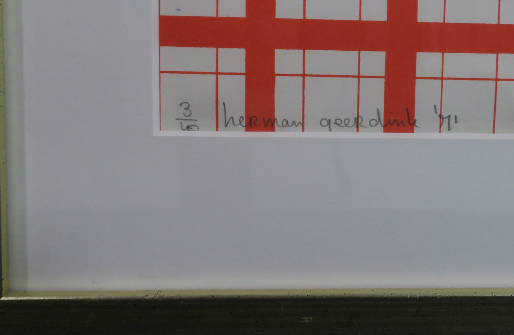 Herman Geerdink: Litho, Hommage aan J. Hanlo - Ingelijst kopen? Bied vanaf 20!