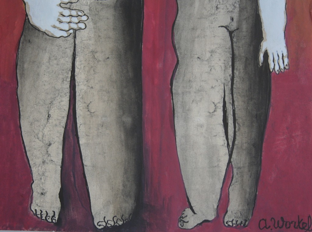 Ans Wortel - Gouache -De verschrikkelijke lijven van vrouwen alleen- gesigneerd kopen? Bied vanaf 200!