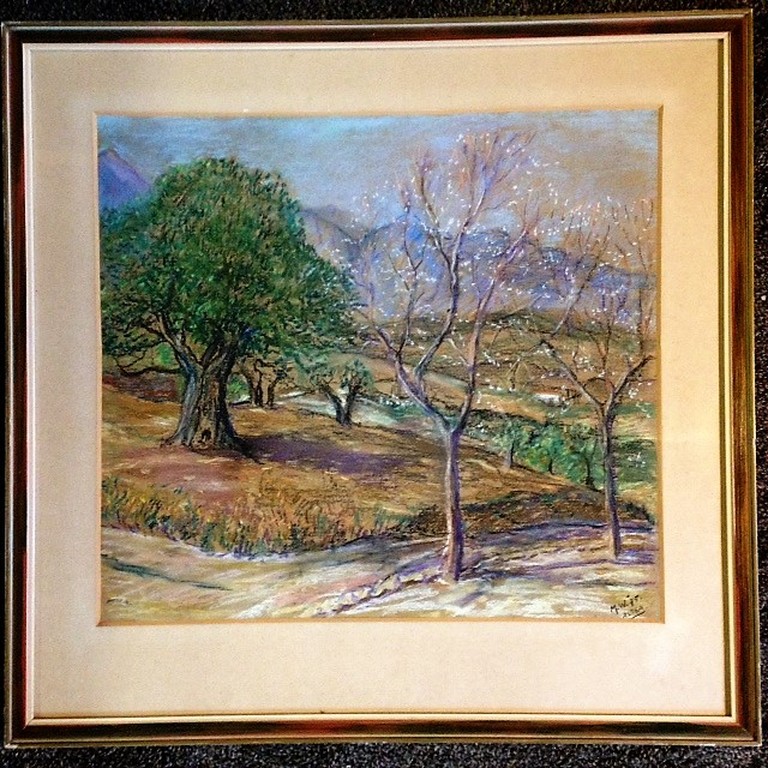 Onbekende kunstenaar (alleen monogram M.W.), pastel, landschap in Spanje kopen? Bied vanaf 25!