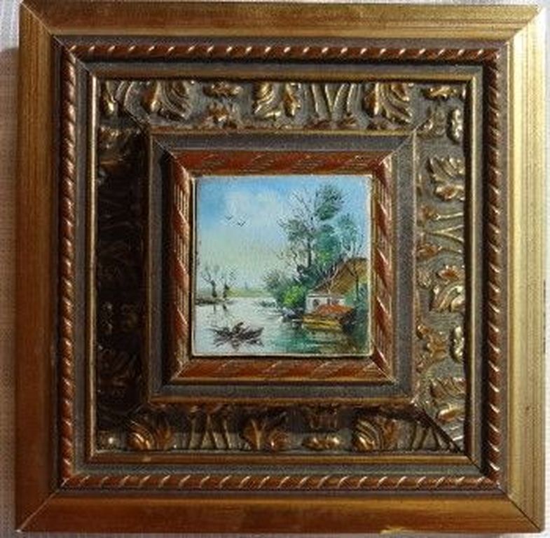 Two miniature paintings of a winter scene and a summer scene kopen? Bied vanaf 1!