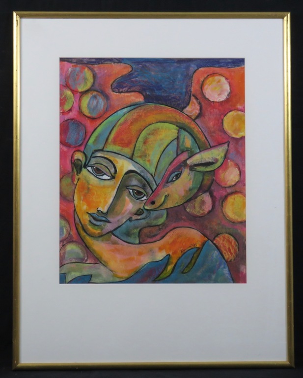 Franca Muller Jabusch: Gouache, Reebruine ogen - Ingelijst kopen? Bied vanaf 80!