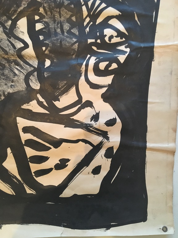 Rik van Iersel, zeer groot origineel werk op papier, 7 figuren kopen? Bied vanaf 50!