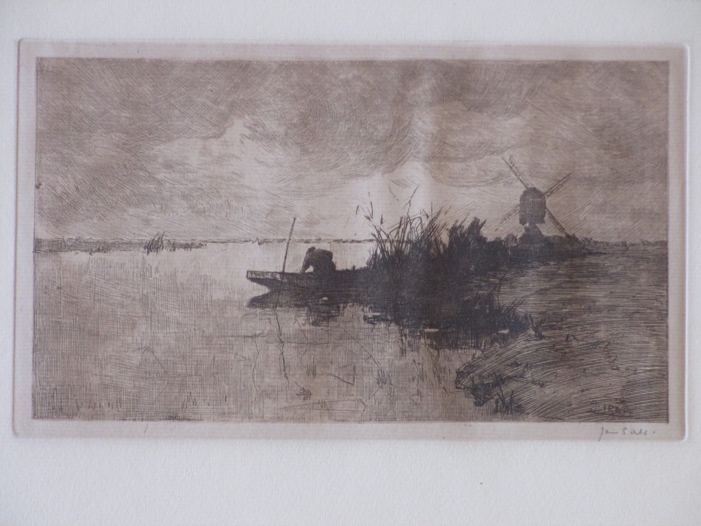 Jan Sirks, Visser in de polder, Ets verkocht voor € 35!