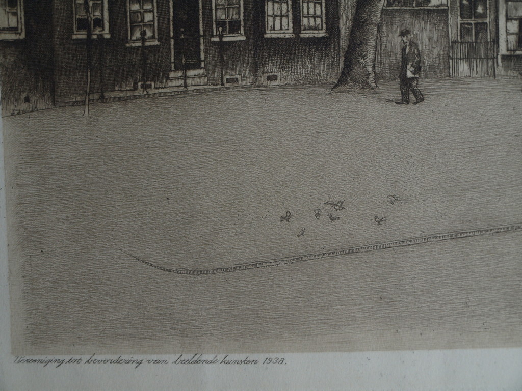 Frans Everbag : Ets , Noordermarkt Amsterdam – gesigneerd - 1938 kopen? Bied vanaf 30!