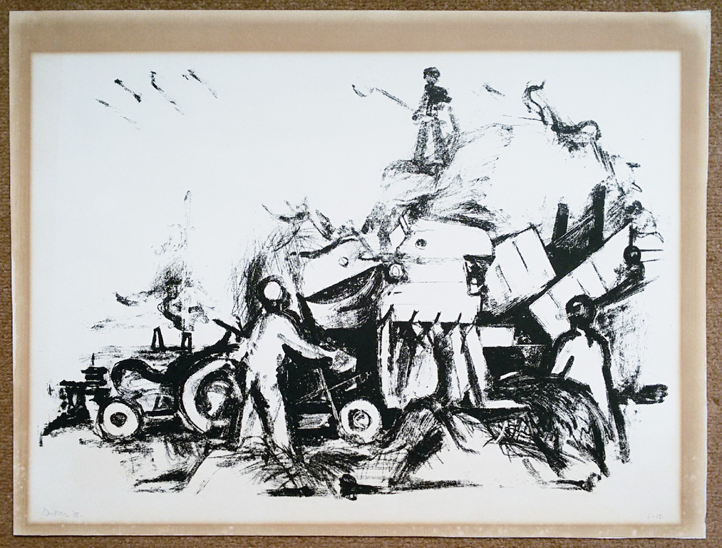 Jef Diederen - Landarbeiders (1955), litho kopen? Bied vanaf 95!