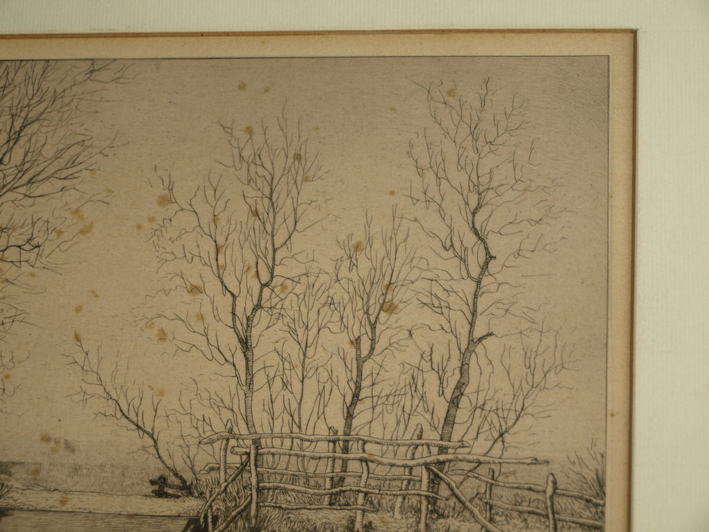 Onbekend : Ets – Voorjaar Blaricum – Gesigneerd – nr 68 van 100 ex. kopen? Bied vanaf 1!