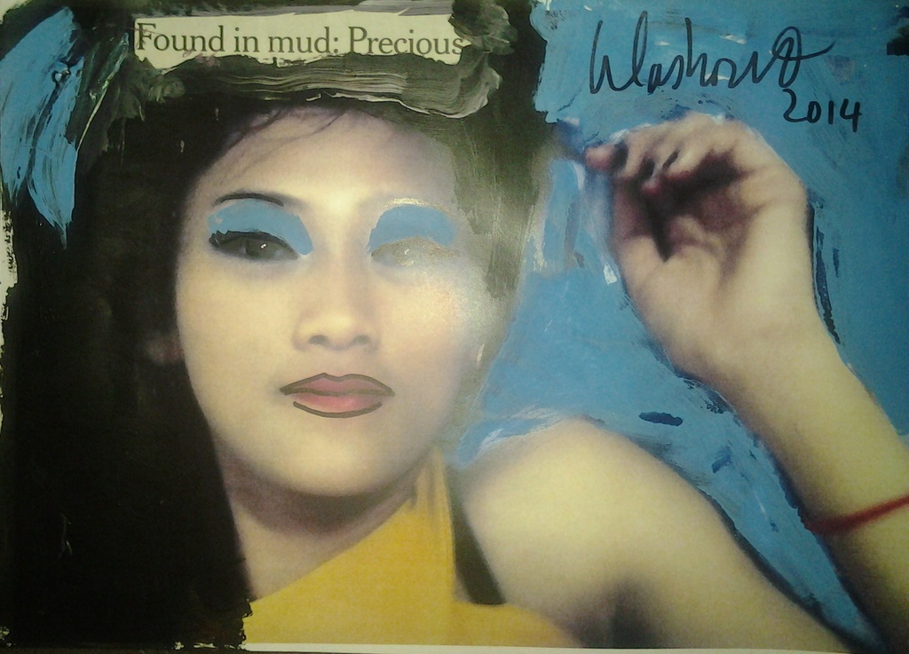 Peter Klashorst - Precious, mixed media op papier 42x30 cm. met foto  kopen? Bied vanaf 70!