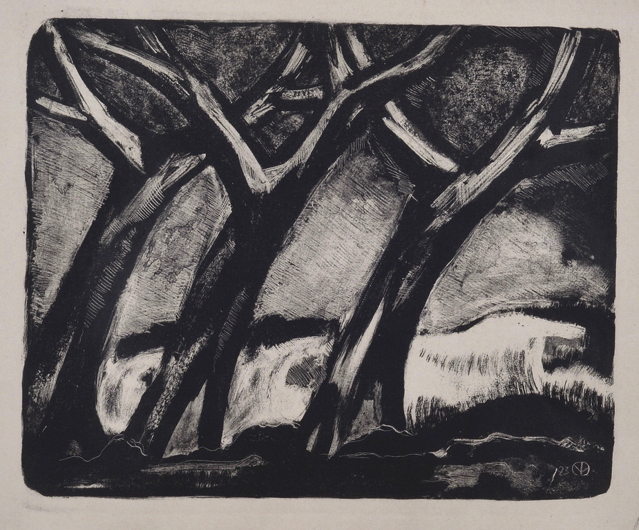 Aart van Dobbenburgh: Litho - 3 bomen - 1923 verkocht voor € 75!