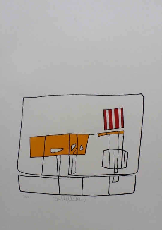 Cees Andriessen - linosnede: Bollewop - 1974 verkocht voor € 55!