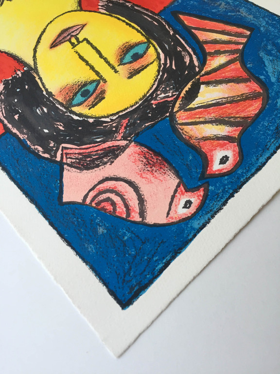 Corneille, ‘Femme avec deux oiseaux’, handgesigneerde lithografie, 2005 kopen? Bied vanaf 225!