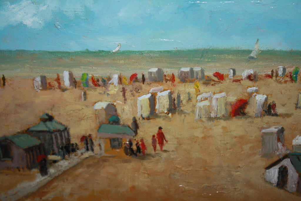 A WOUDSTRA - KINDEREN OP STRAND VAN NOORDWIJK standhuisjes kopen? Bied vanaf 1!