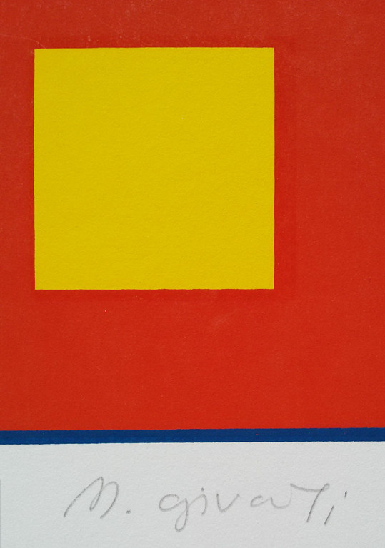 Moshe Givati - Geometrische compositie, zeefdruk kopen? Bied vanaf 40!