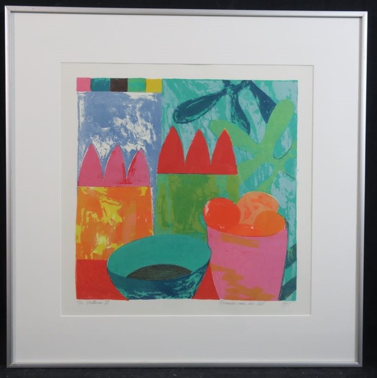 Fenneke van der Elst: Litho, Stilleven III - Ingelijst kopen? Bied vanaf 35!