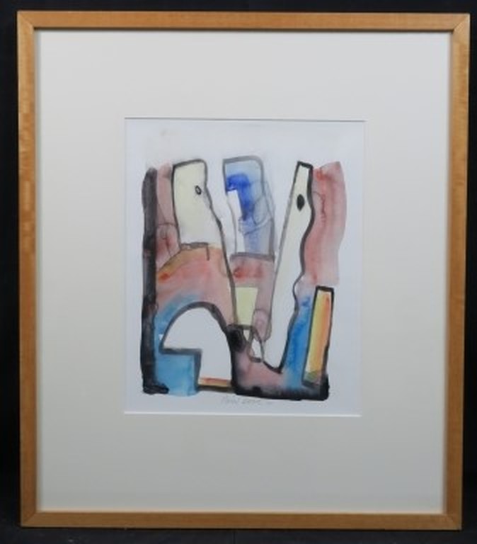 Rein Dool: Aquarel, Balans - Ingelijst verkocht voor € 90!