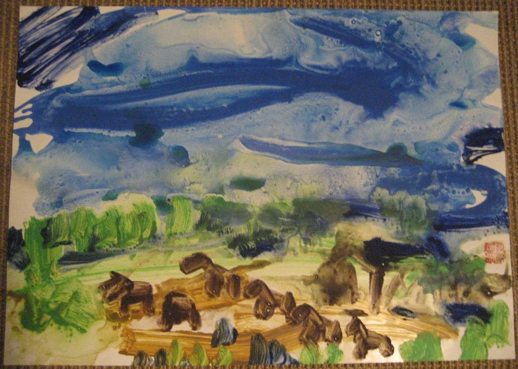 Theo Niermeijer acryl op zwaar papier Thierache verkocht voor € 45!