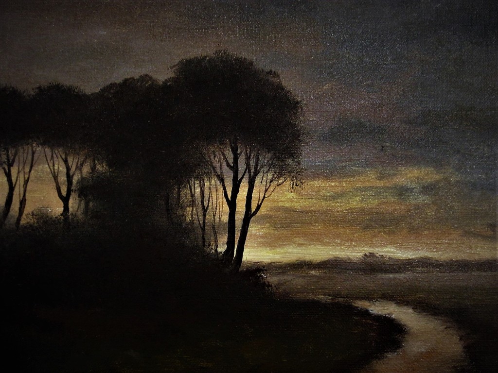 Sfeervol impressionistisch 1950 olieverf "schemer Veluwe" gesignd C. Verschuur  kopen? Bied vanaf 1!