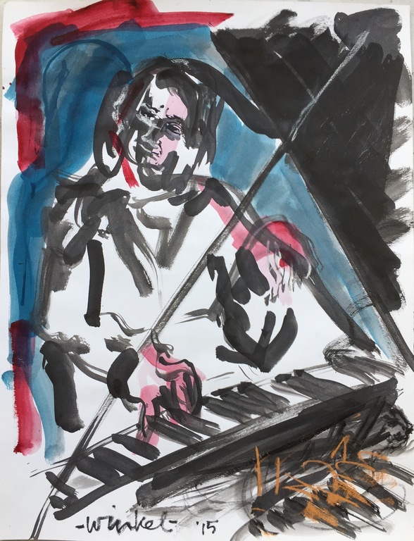 Arien Winkel - Originele tekening: Piano Player kopen? Bied vanaf 1!